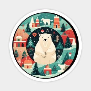 Polar Bear in Ornament, Love Bears Magnet